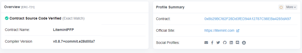 Etherscan verified contract